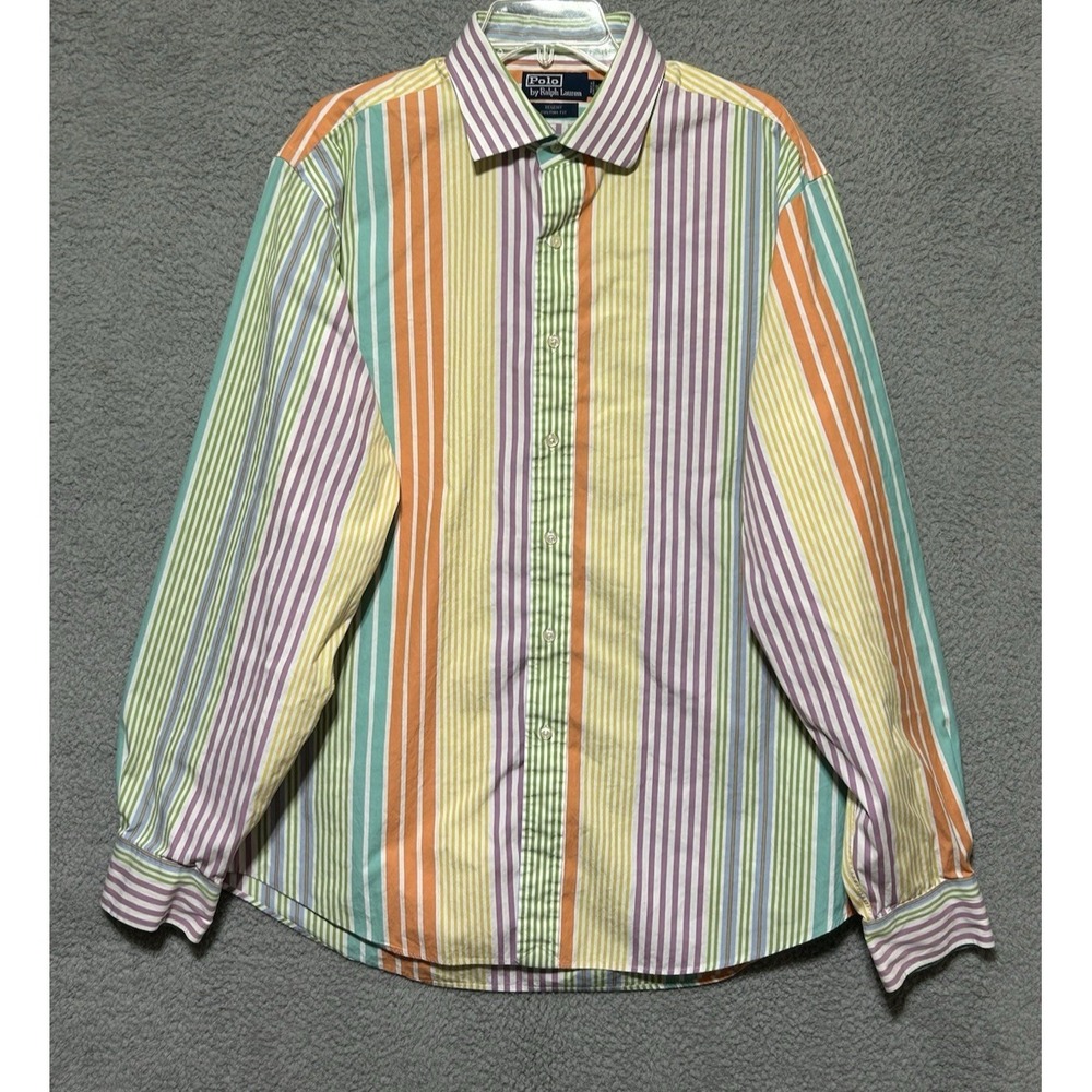 Vintage Ralph Lauren Rainbow "Regent" Button Down LS Dress Shirt XXL